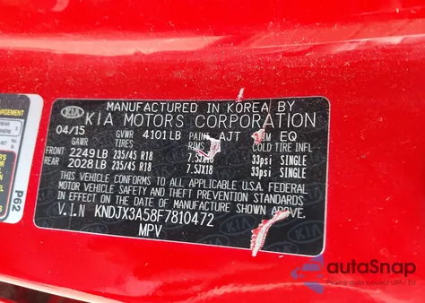 2015 Kia Soul ! z USA, uszkodzony, nr VIN KNDJX3A58F7810472